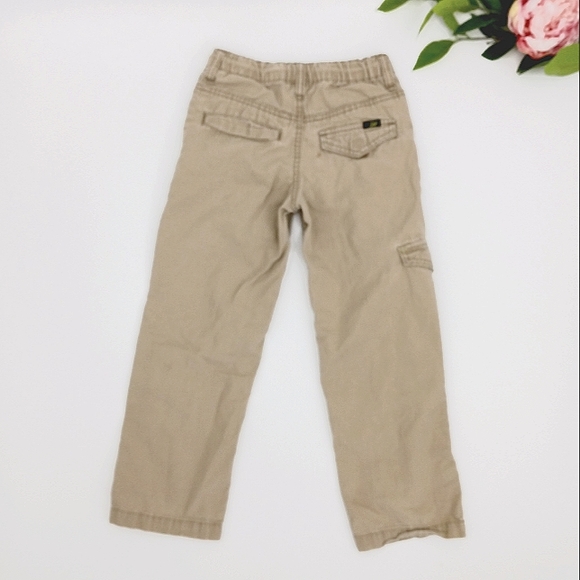 💙 LEE SPORT Boy's Elasticated Waistband Drawstring Khaki Cargo Pants 7 Regular - Picture 3 of 6